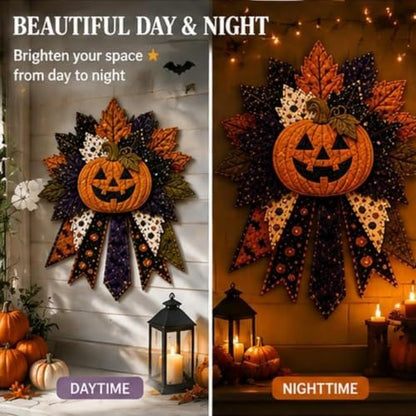 Loyilat 2026 New DIY Quilted Halloween Pumpkin Door Hanger Kit 60cm - Image 3