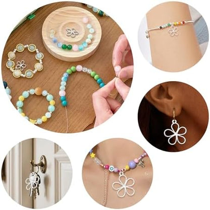 30PCS Open Bezel Pendants, Hollow Flower Alloy Frame Charms for Resin Jewelry Making, DIY Earrings Necklace Bracelet Craft Supplies - Image 7
