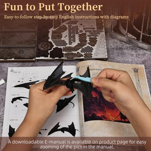 MiniCity Book Nook Kits for Adults - Book Nook Kit Bookshelf Decor DIY Miniature House Kit for Bookshelf - Craft Kits for Adults Booknook Model Kits Tiny House Arts and Crafts (Ember Castle) - Image 6