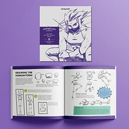 Hinkler Art Maker Masterclass Collection: How to Draw Manga Kit - Adults Drawing Kit – Draw Manga - Japanese Art - Drawing Stationary - Advanced Drawing Guide - Arts and Craft for Adults - Craft Kits - Image 3