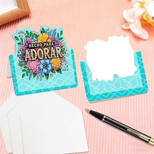 6 pack 3D Jesus Diamond Painting Greeting Cards Kit, Diamond Art Birthday Cards with Envelopes,DIY Thank You Card Making Craft for Adults,Handmade Greeting Card Supplies Gift Idea (Jesus) - Image 6