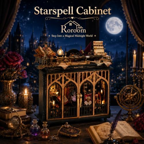 Roroom DIY Miniature House Kit, Starspell Cabinet Dollhouse Kit - Image 3