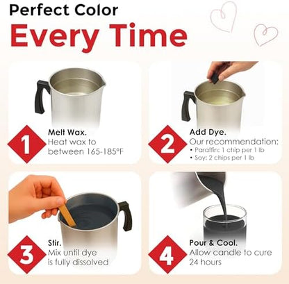 Valentine Candle Dye Chips, Soy & Paraffin Candle Making, 5 Colors - Image 3