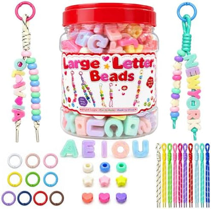 Kasmena 420Pcs Chunky Large Letter Beads DIY Keychain & Bracelet Making Kit by Kasmena