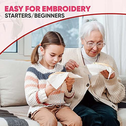 The ZenStore Birds & Flowers Embroidery Kit for Adults – Beginner DIY Hand Embroidery Set with Hoop, Stamped Fabric, Thread & Needles – Floral and Plant Pattern Sewing Craft Kit for Women & Teens - Image 5