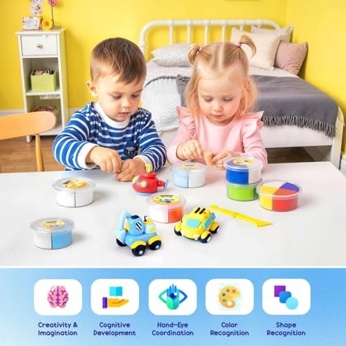 Air Dry Clay Kits for Kids - hittaty Traffic Model Magic Clay, 12 Boxes Molding Clay for Kids with Sculpting Tools and Tutorials, Safe, Soft & Non-Sticky DIY Arts and Crafts Gift for Boys & Girls - Image 2