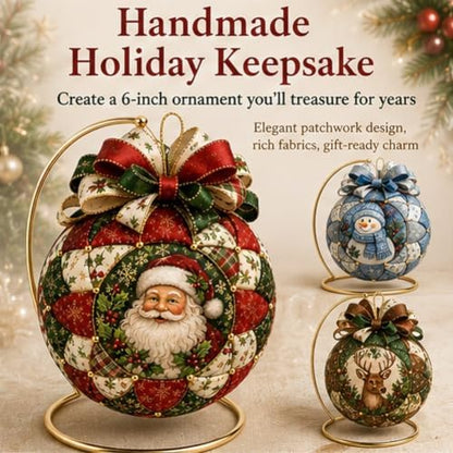 Christmas Classics Patchwork Ornament DIY Kit, Holiday Decorations (ALL) - Image 2