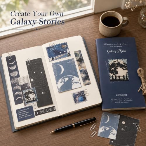 Diuhofart Galaxy Moon Scrapbook Kit, Vintage Collage Junk Journal Supplies - Image 6