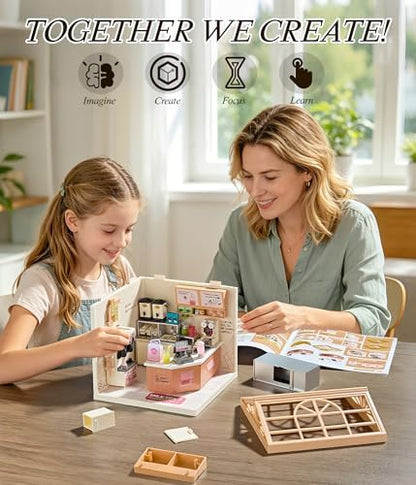 Bubble Tea Shop DIY Miniature House Kit with Light - Image 4