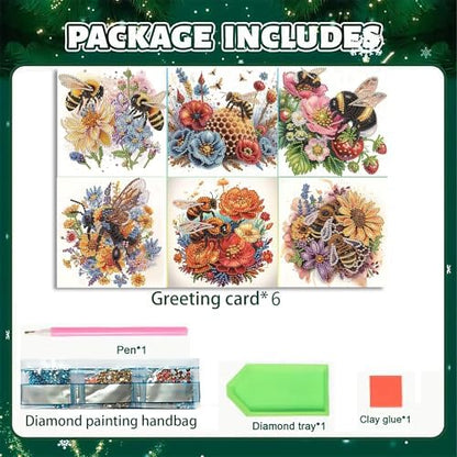 MaiYiYi 6 Pack DIY Bee Diamond Art Painting Greeting Cards - Image 7