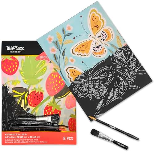 Brea Reese Ethereal Summer Scratch Art Paper Pad - 6 Guided DIY Designs - Image 4