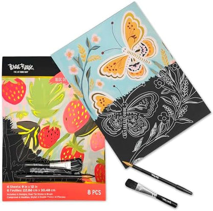 Brea Reese Ethereal Summer Scratch Art Paper Pad - 6 Guided DIY Designs - Image 4