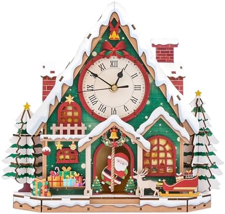 3D Puzzles for Adults Wooden Christmas Puzzle Clock Adult Crafts by Cutywood