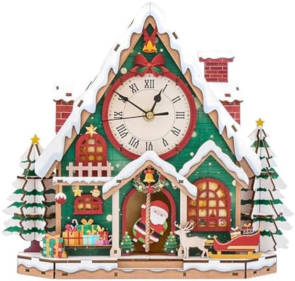 3D Puzzles for Adults Wooden Christmas Puzzle Clock Adult Crafts by Cutywood