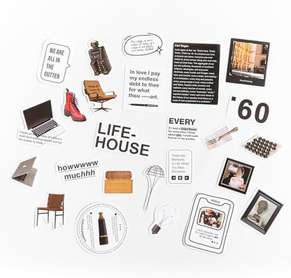 Alideco 200pcs Vintage Scrapbook Supplies Pack for Art Journaling Bullet Junk Journal Planners DIY Paper Stickers Craft Kits Notebook Collage Album Aesthetic Cottagecore Picture Frames (yehangxifei) - Image 4