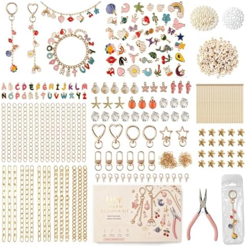 Fcoget 679 Pcs Keychain Making Kit, DIY Craft Bag Charms Supplie kit by FcogetHigh-EndHairScissors