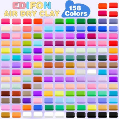 EDIFON Air Dry Clay,158-Color Foam Magic Modeling Clay for Kids DIY Crafts - Image 2