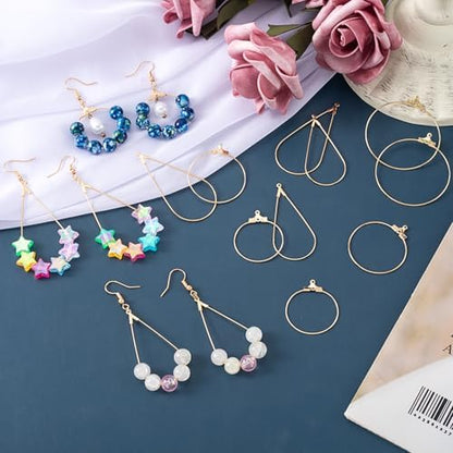 OIIKI 700pcs Hypoallergenic Earring Making Kit, Gold Plated Earring Hooks, Earring Beading Hoops, Clear Rubber Earrings Backs, Jump Rings for DIY Jewelry Making, Earring Making Supplies - Image 4