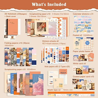 Scrapbooking Supplies Kit, Aesthetic Junk Journal Supplies, Scrapbook Kit - Image 4