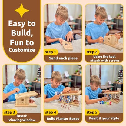 Sparkjump Modern Birdhouse Woodworking Kit - Image 3