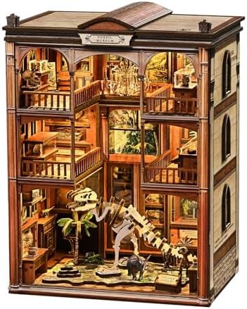 Dinosaur Fossil Museum Book Nook Kit, DIY Miniature Model with LED by Unknown