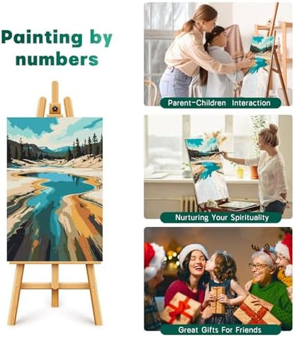 National Park Paint by Numbers Kit for Adults Beginner with Frame, Easy Landscape Adult Paint by Number Kits on Canvas, DIY Acrylic Number Painting for Adults for Home Decor for Gift 8x12 Inch - Image 6