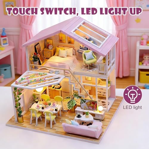 Book Nook Kit, 3D Wooden Puzzles DIY Miniature House Dollhouse - Image 3