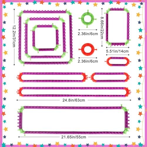 Katech Adjustable Knitting Looms Set -Customized Sizes for Your Project-Afghan Loom-Blanket Loom-Sock Scarf Loom-Hat Loom for Crocheting-Crochet Loom with Loom Knitting Book Hook Needle (All-in-one) - Image 6