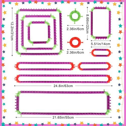 Katech Adjustable Knitting Looms Set -Customized Sizes for Your Project-Afghan Loom-Blanket Loom-Sock Scarf Loom-Hat Loom for Crocheting-Crochet Loom with Loom Knitting Book Hook Needle (All-in-one) - Image 6