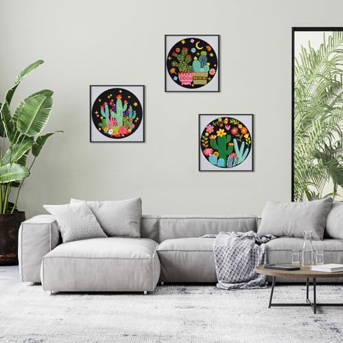Nuberlic 3 Pack Embroidery Kit for Beginners with Cactus Pattern - Image 7