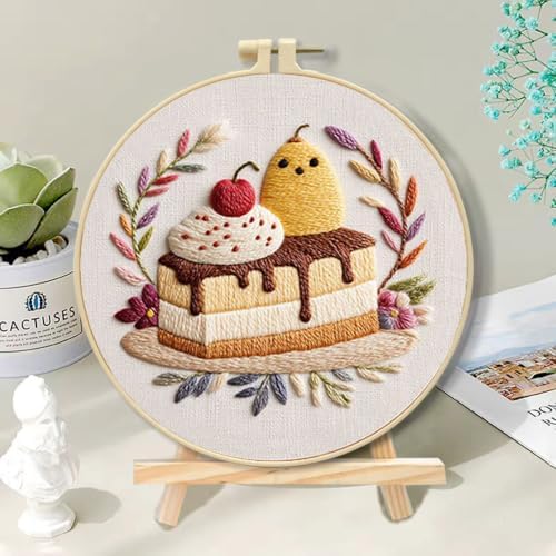 FEIYUENO 3 Sets Cake Pattern Embroidery Kit for Beginner Adults - Image 4