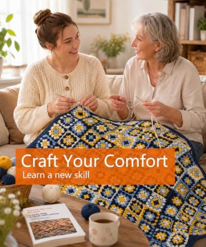 Kitcroet Granny Square Blanket Crochet Kit for Beginners, Easy Crochet Kit - Image 3
