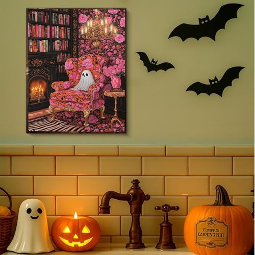 AIBOERL Paint by Numbers Kit for Adults Beginner,Halloween Ghosts, 12X16In - Image 5