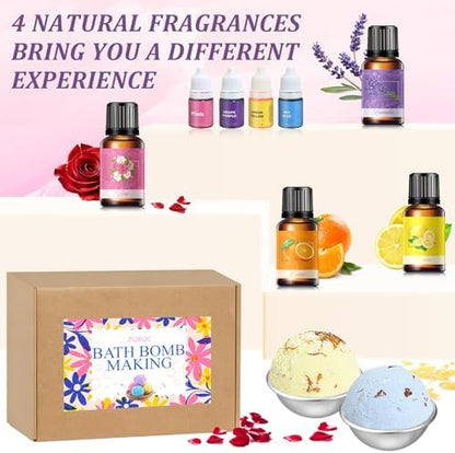Bath Bomb Making Kit- DIY Bath Bomb Set for Kids Adults, Make Your Own Spa Kit, Shower Craft Kits with Bath Bomb Molds, Press, Spa Craft Kits, Bath Bombs Making Supplies Gifts for Girls Women - Image 5