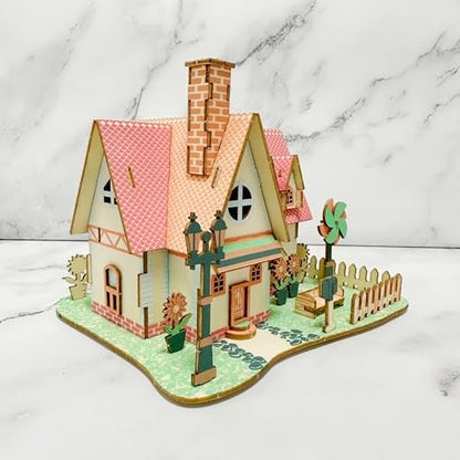 Log Cabin 3D Wooden House Puzzle,DIY Mini Building Model Kit，018 - Image 6