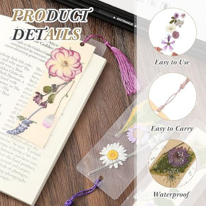 Fuyoooo 376 Pcs Pressed Flower Bookmark Kit,Purple,2 x 8 Inch - Image 4