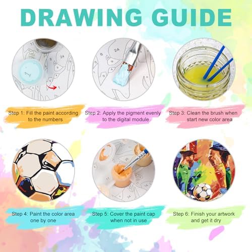 Paint by Numbers Kit for Adults, Soccer Match Number Painting, 16 x 20 Inch - Image 5