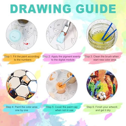 Paint by Numbers Kit for Adults, Soccer Match Number Painting, 16 x 20 Inch - Image 5