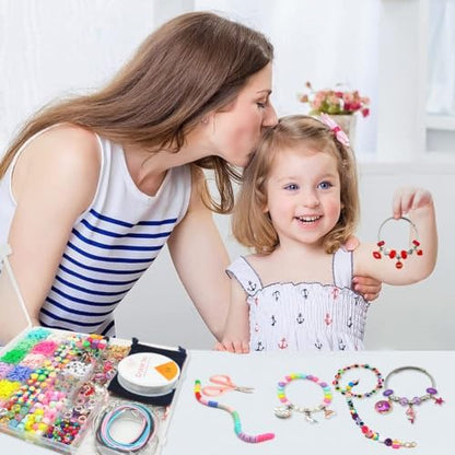 leitait Girls Toys Bracelet Making Kit - 3000pcs Charm Jewelry Making Kit Supplies,Easter Basket Stuffers,Unicorn/Mermaid Crafts Birthday Gifts for Girls Ages 5 6 7 8 9 10 11 12 Years Old - Image 2