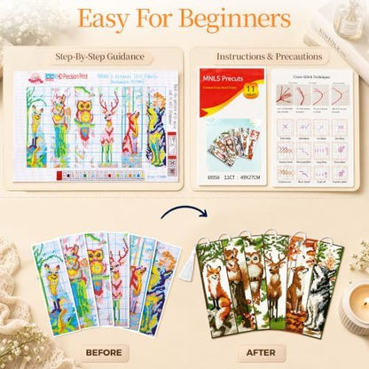 CYANFOUR 6 Pcs Cross Stitch Bookmark Kit for Beginners - Image 5