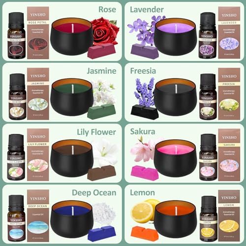 Fanyajoo Candle Making Kit for Adults with Wax Melter DIY Starter Scented Candles Making Kit,Soy Wax Candle Making kit,Craft Kits for Adults,Home Decorations - Image 4
