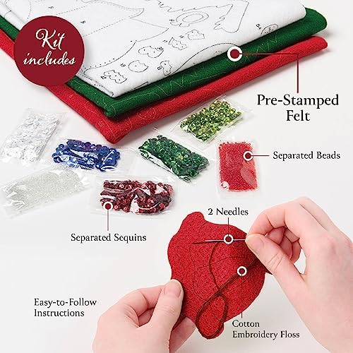 Bucilla, Felt Applique 4 Piece Ornament Making Kit, Polar Pal Parade, Perfect for DIY Arts and Crafts - Image 3