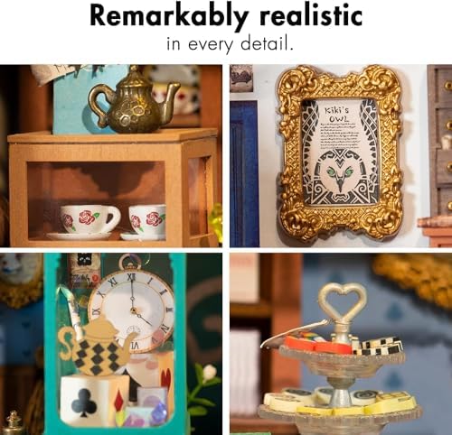 Rolife DIY Miniature House Kit Alice's Tea Store, Tiny House Kit for Adults to Build, Mini House Making Kit with Furniture, Halloween/Christmas Decorations/Gifts for Family Friends (Alice's Tea Store) - Image 6