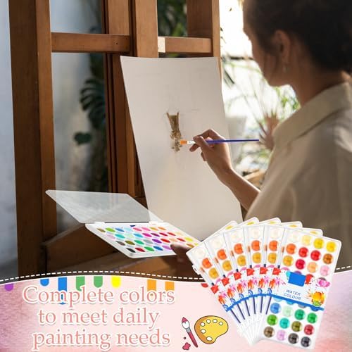 Nuanchu Gifts Bulk Watercolor Paint Washable Watercolor Paint Kits Palette and Brushes Portable Water Color Supplies for Adults, Beginners Artists Graduation Gift(12 Pack,36 Colors) - Image 6