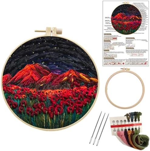 JRYYR Friendship Gifts Beginner Embroidery kit for Adults,Embroidery Kits for Beginners DIY Cross Stitch with Patterns and Instructions (Flames of Beauty) by JRYYR