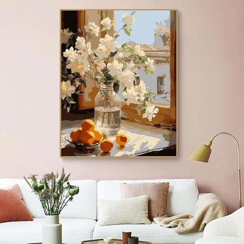ZRIZQ Flowers Paint by Numbers Kit for Adults Beginner,16x20 - Image 3
