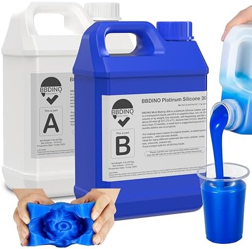 BBDINO Silicone Mold Making Kit 30A Platinum Liquid 1 Gallon Sapphire Blue by BBDINO