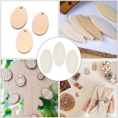 20pcs Wooden Oval Cutout 6.3 x 3.1 Inch Unfinished Wooden Blank Slices Crafts Natural Wood Circles DIY Plank Cutout Craft Supplies for Artist Painting Door Hanger Sign Wedding Decor - Image 5