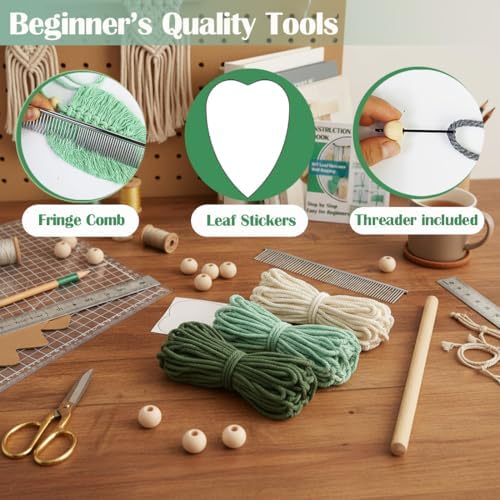 Ewparts Macrame Wall Hanging Kit for Adults Beginner with Instruction Book - Image 4