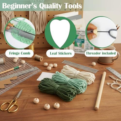 Ewparts Macrame Wall Hanging Kit for Adults Beginner with Instruction Book - Image 4